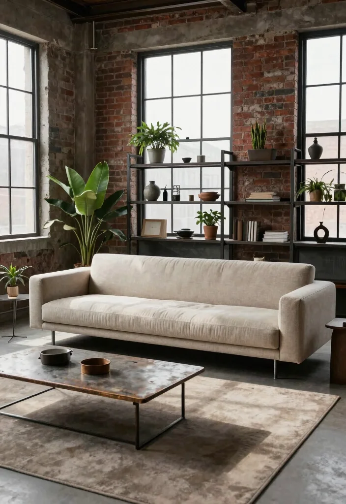 18 Mario Bellini Sofa Living Room Ideas: Iconic Statement Style - 7. Industrial Chic 1