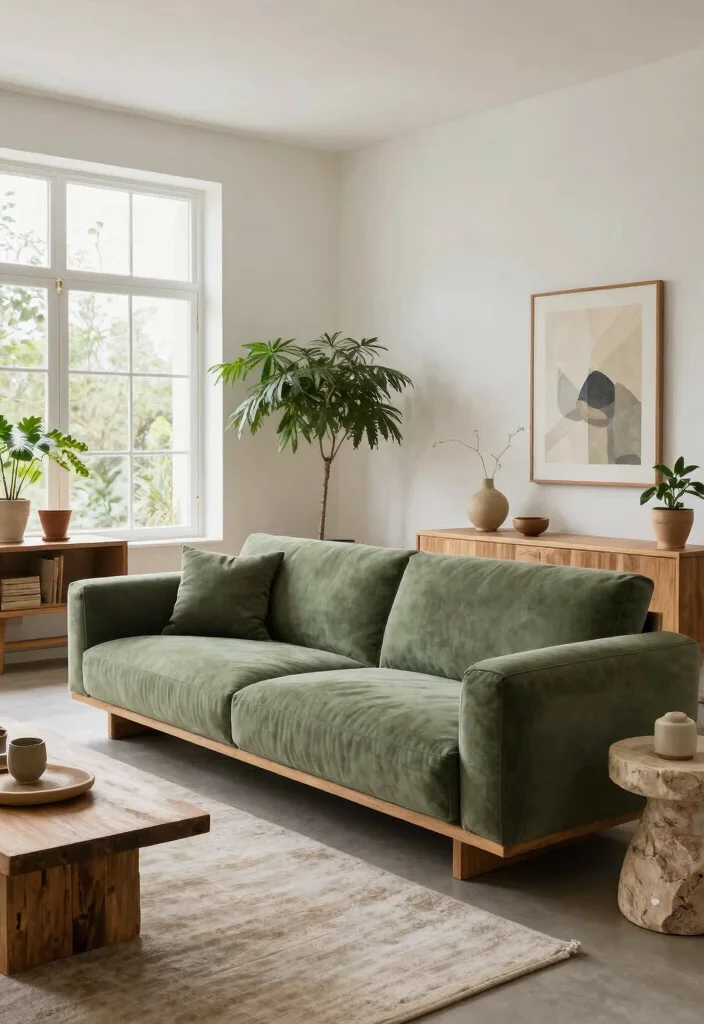 18 Mario Bellini Sofa Living Room Ideas: Iconic Statement Style - 8. Nature-Inspired Calm 1
