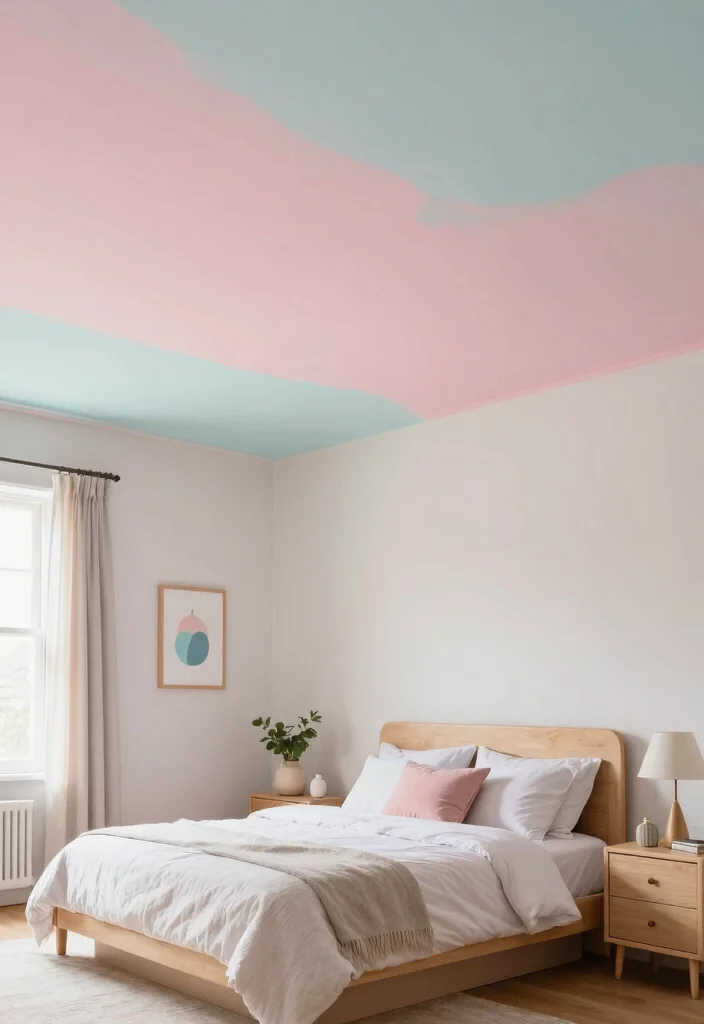 18 PVC Ceiling Design Bedroom Ideas for Modern Affordable Style - 10. Painted PVC Ceilings for Personal Touch 1