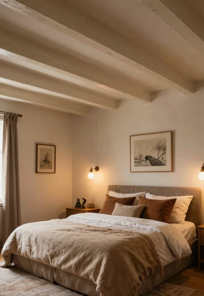 18 PVC Ceiling Design Bedroom Ideas for Modern Affordable Style - 8. PVC Beams for a Rustic Industrial Style 1