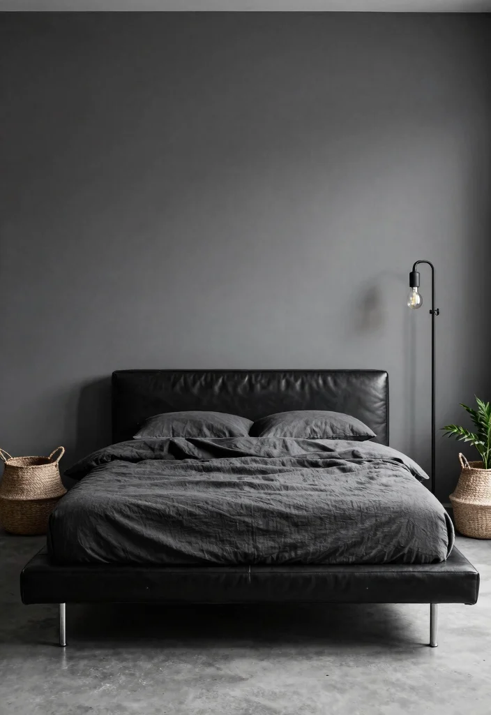 18 Small Bedroom Ideas for Men: Minimalist, Clean, and Modern - 1. Go Monochrome with Textures 1
