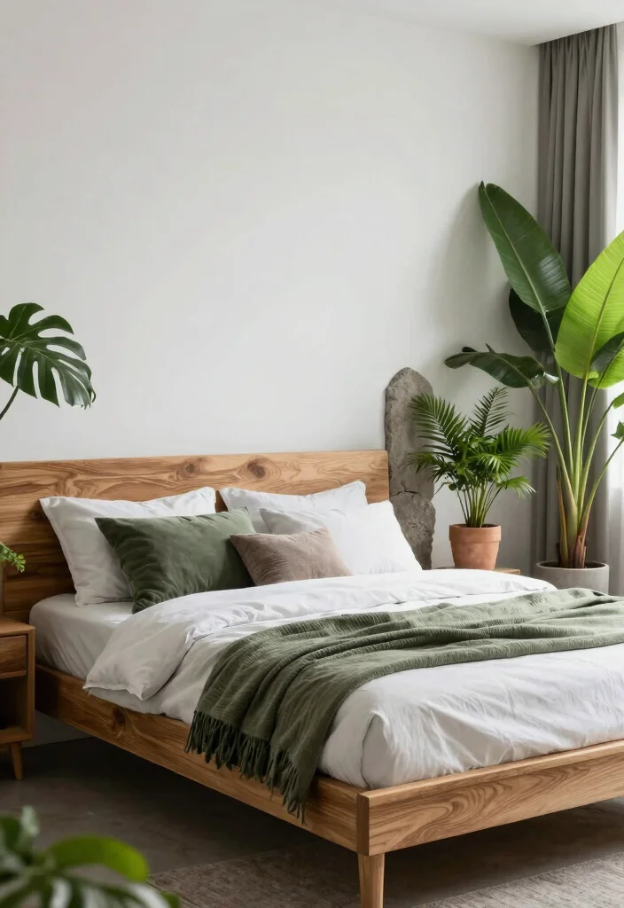 18 Small Bedroom Ideas for Men: Minimalist, Clean, and Modern - 16. Incorporate Natural Elements 1