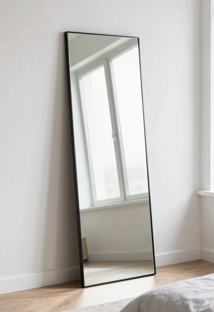 18 Small Bedroom Ideas for Men: Minimalist, Clean, and Modern - 18. Use Mirrors to Create Space 1