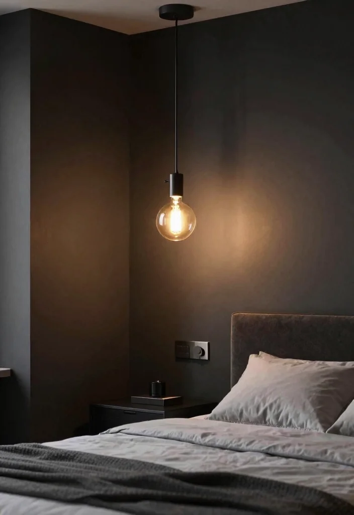 18 Small Bedroom Ideas for Men: Minimalist, Clean, and Modern - 3. Industrial Lighting Fixtures 1
