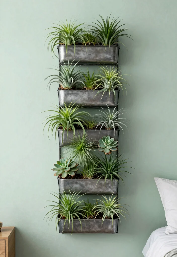 18 Small Bedroom Ideas for Men: Minimalist, Clean, and Modern - 8. Vertical Wall Gardens 1