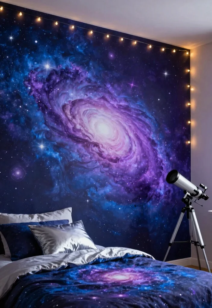 18 Trippy Wall Paintings Bedroom Ideas for Bold Artistic Vibes - 1. Cosmos and Constellations 1