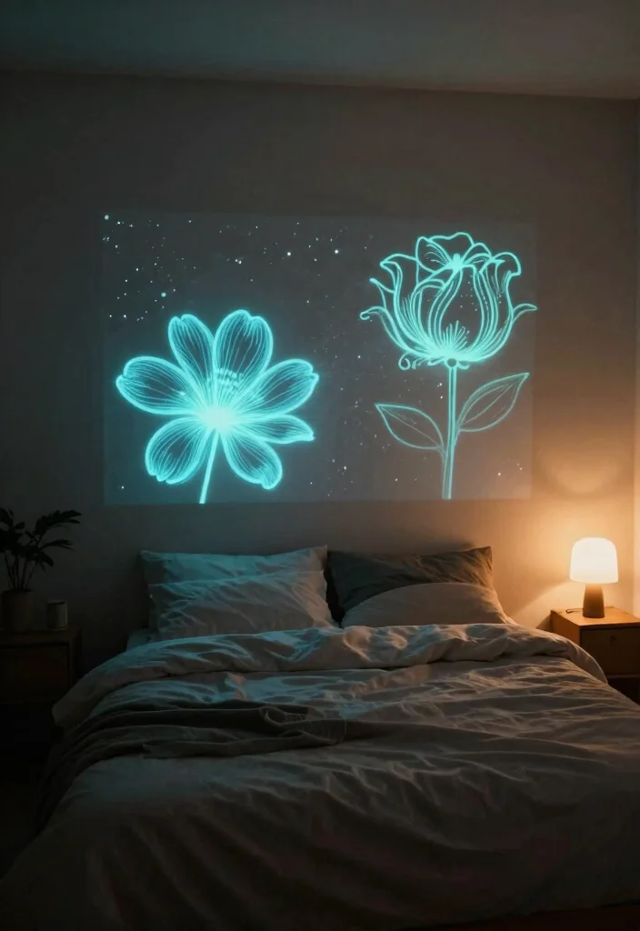 18 Trippy Wall Paintings Bedroom Ideas for Bold Artistic Vibes - 18. Glowing Art for Nighttime Vibes 1