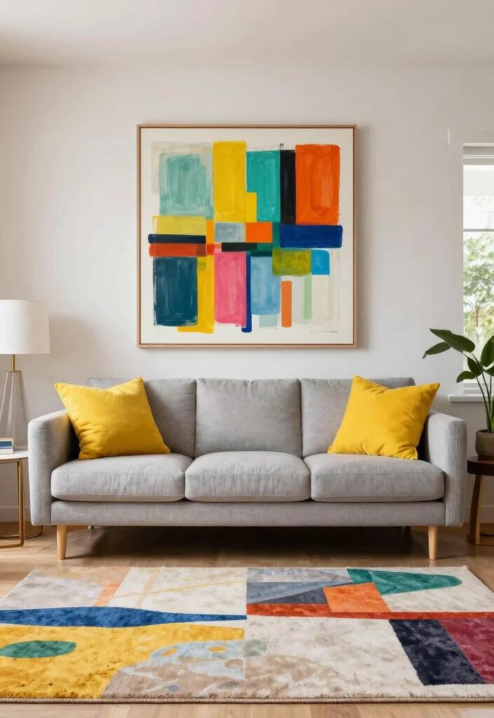 18 Two Story Living Room Wall Decor Ideas for Grand Scale Impact - 15. Bold Color Accents 1