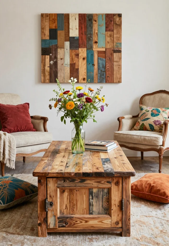 18 Unique Living Room Decor Ideas One of a Kind Style - 5. Upcycled Decor Items 1