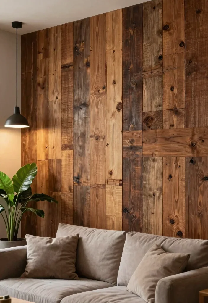 18 Wall Ideas for Living Room That Transform the Space - 1. Reclaimed Wood Accent Wall 1