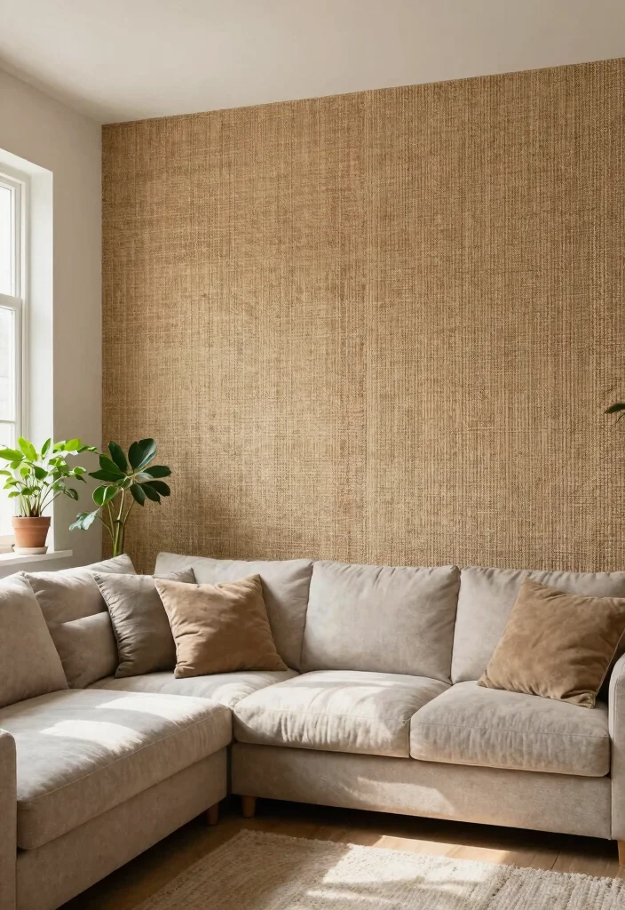 18 Wall Ideas for Living Room That Transform the Space - 12. Natural Fiber Wall Treatment 1