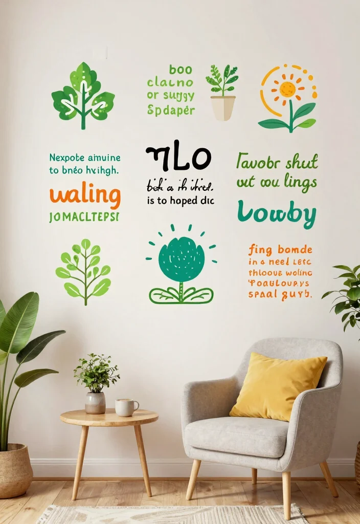 18 Wall Ideas for Living Room That Transform the Space - 16. Eco-Friendly Vinyl Decals 1