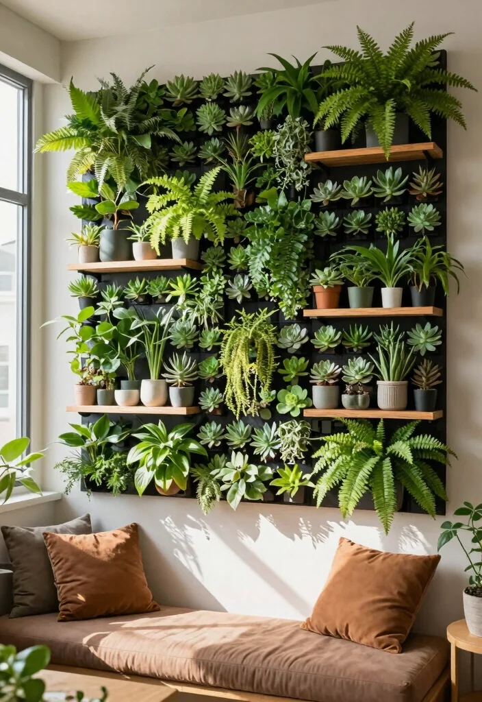 18 Wall Ideas for Living Room That Transform the Space - 2. Living Plant Wall 1