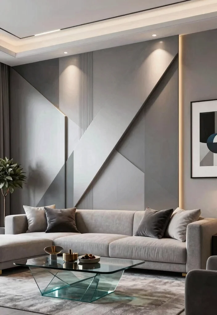 18 Wallpaper Accent Wall Living Room Ideas for a Bold Visual Focus - 18. Futuristic Designs 1