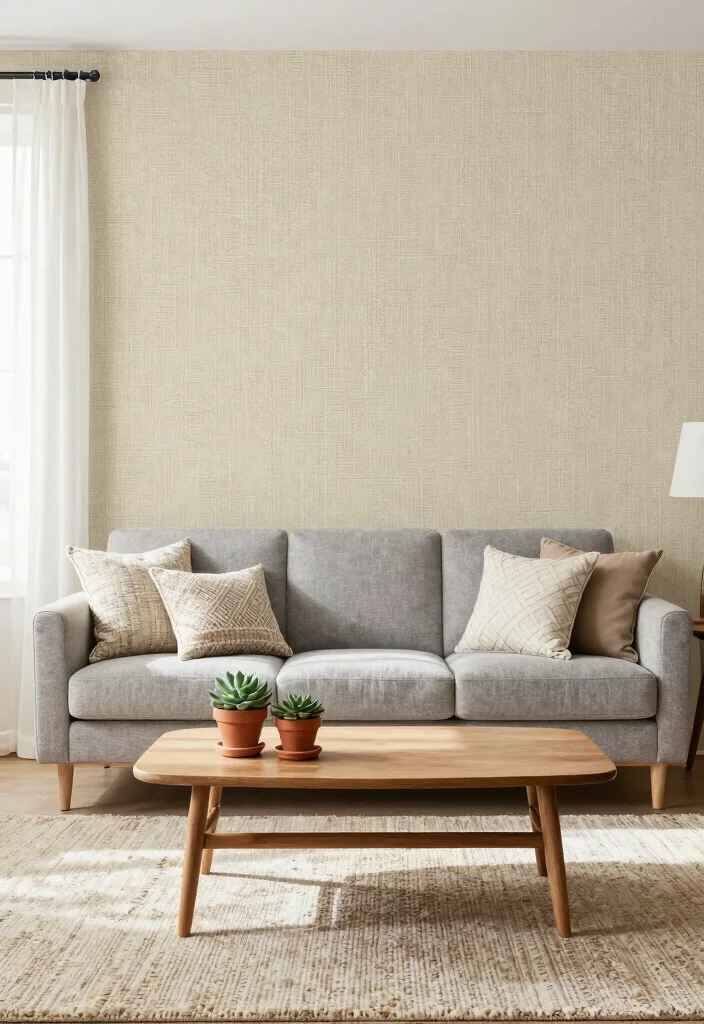 18 Wallpaper Accent Wall Living Room Ideas for a Bold Visual Focus - 3. Textured Wallpaper 1