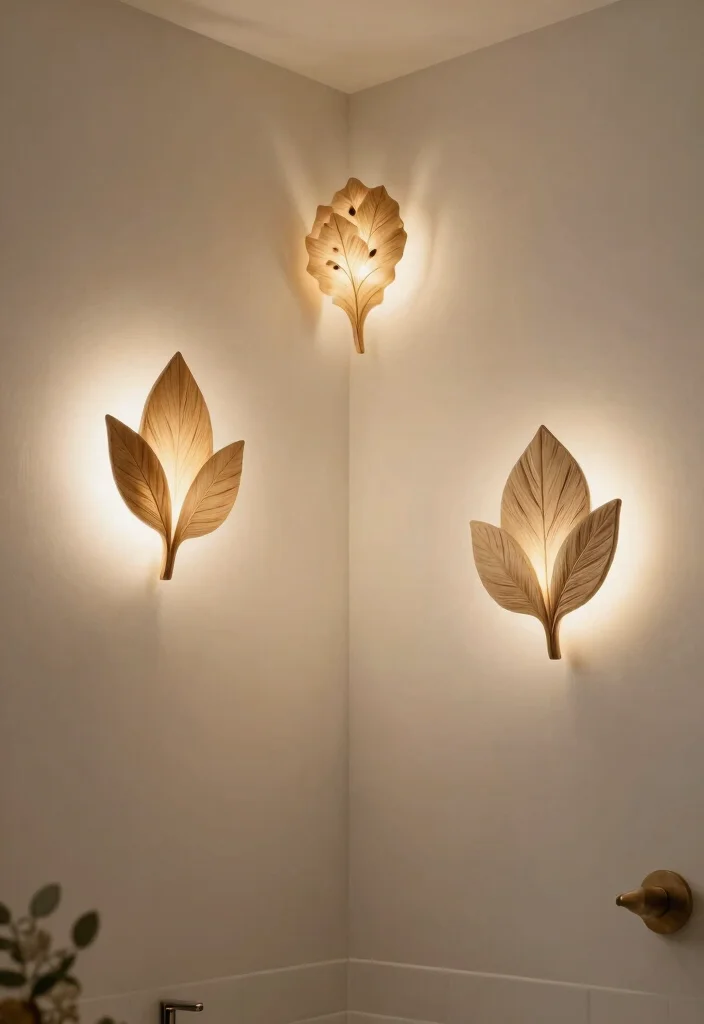 12 Bathroom Ceiling Lighting Ideas That Brighten Without Glare - 12. Herbal or Nature-inspired Lighting 1