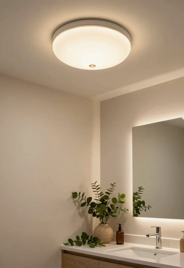12 Bathroom Ceiling Lighting Ideas That Brighten Without Glare - 2. Flush Mount Lights 1