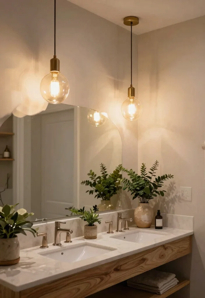 12 Bathroom Ceiling Lighting Ideas That Brighten Without Glare - 3. Pendant Lighting 1