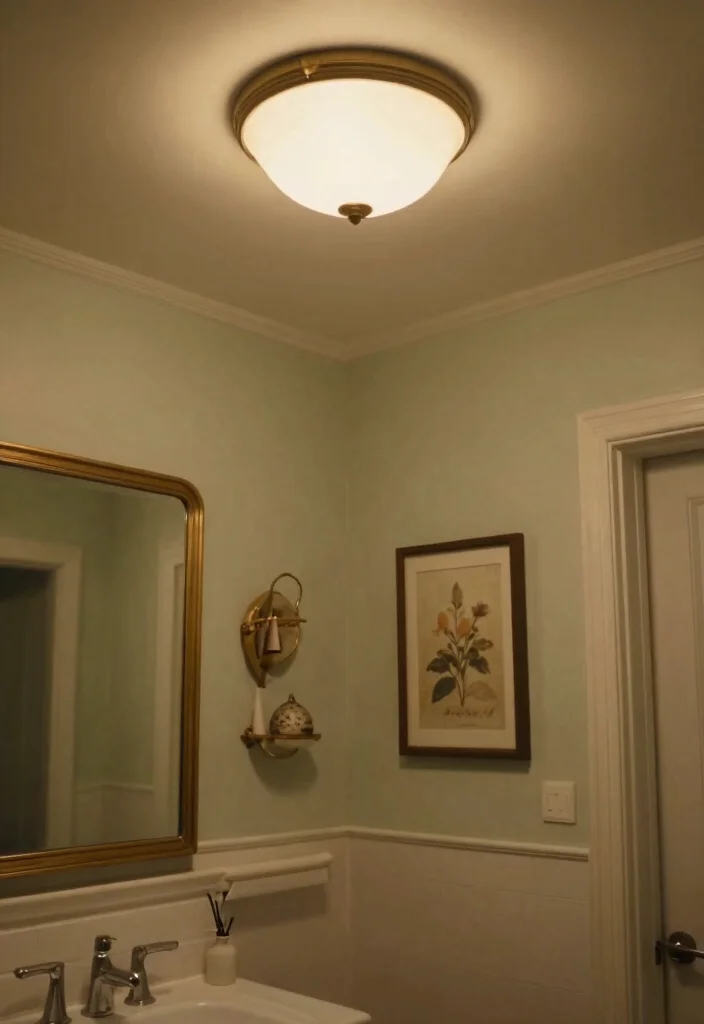 12 Bathroom Ceiling Lighting Ideas That Brighten Without Glare - 6. Vintage Inspired Fixtures 1