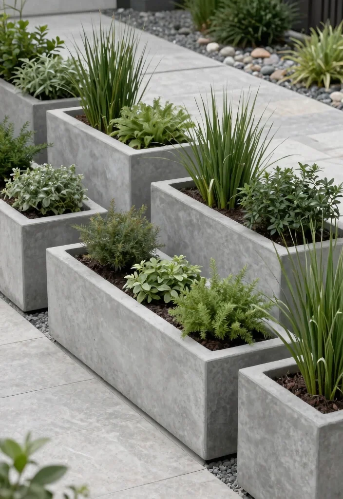 12 Concrete Planter Boxes That Don't Crack in Winter Freeze - 1. Modern Minimalist Concrete Planters 1