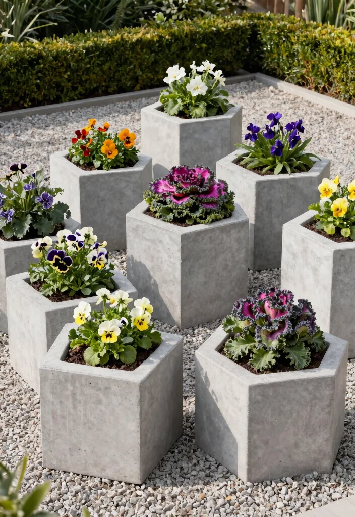 12 Concrete Planter Boxes That Don't Crack in Winter Freeze - 3. Geometric Concrete Planter Boxes 1