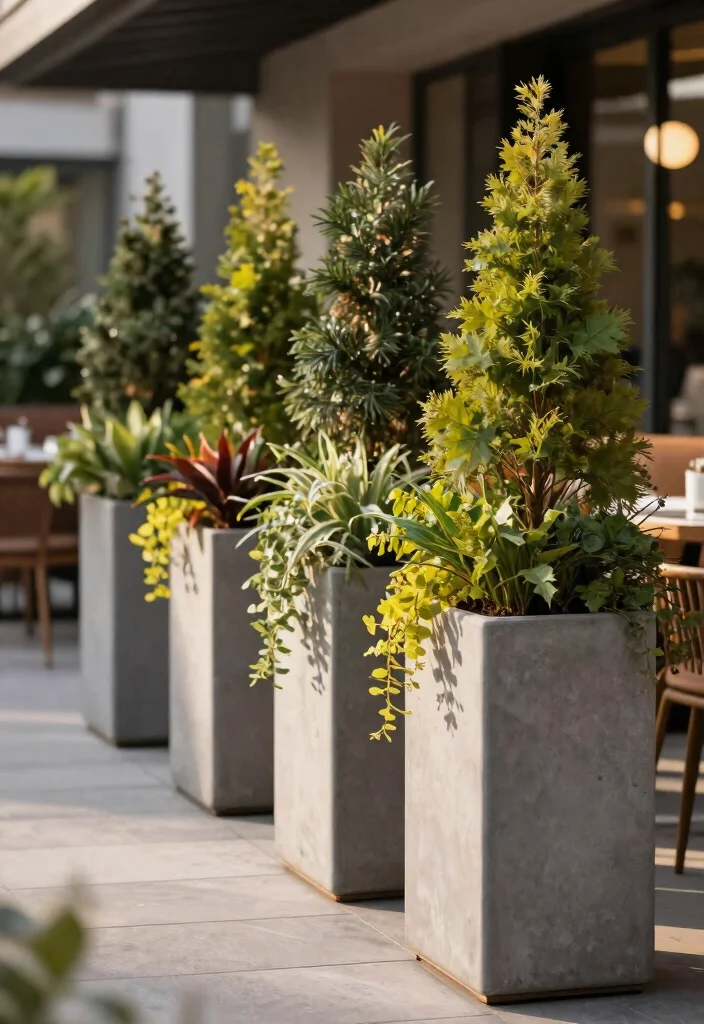 12 Concrete Planter Boxes That Don't Crack in Winter Freeze - 5. Tall and Narrow Concrete Planters 1