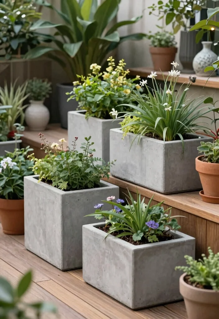 12 Concrete Planter Boxes That Don't Crack in Winter Freeze - 7. Elevated Concrete Planters 1