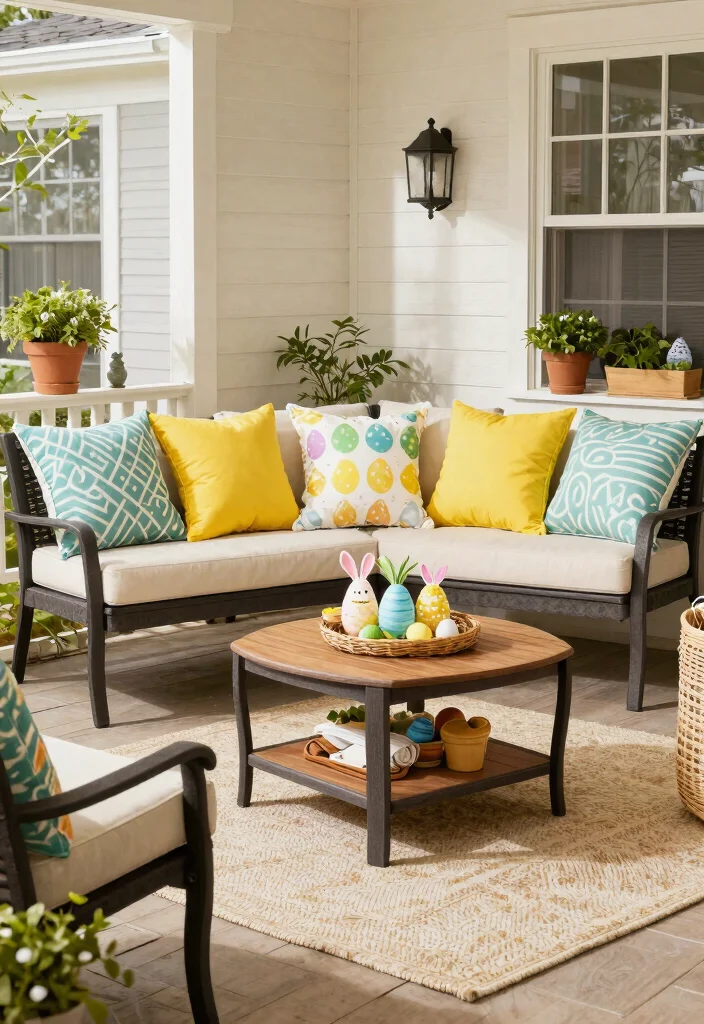12 Easter Porch Decor Ideas That Survive Wind and Rain - 12. Resilient Outdoor Furniture 1