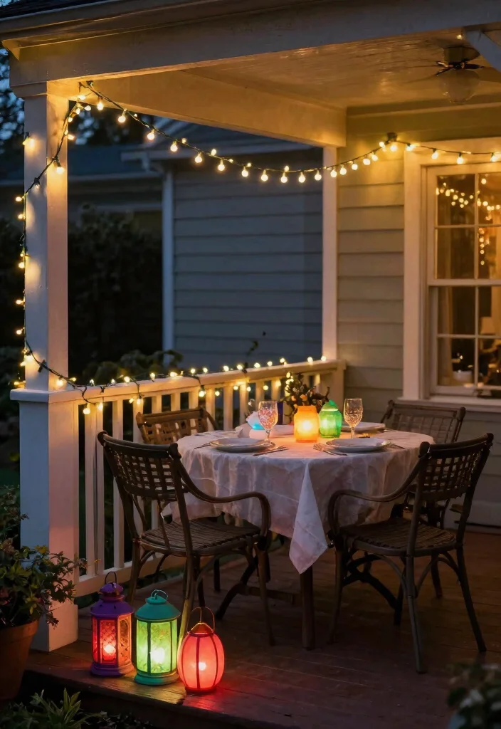 12 Easter Porch Decor Ideas That Survive Wind and Rain - 9. Cheerful Outdoor Lighting 1