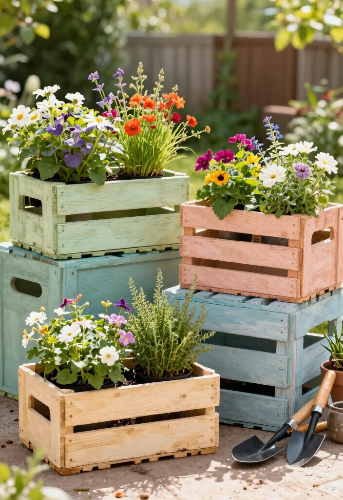 12 Easy Raised Garden Beds That Build in Under an Hour - 12. DIY Wooden Crate Garden 1