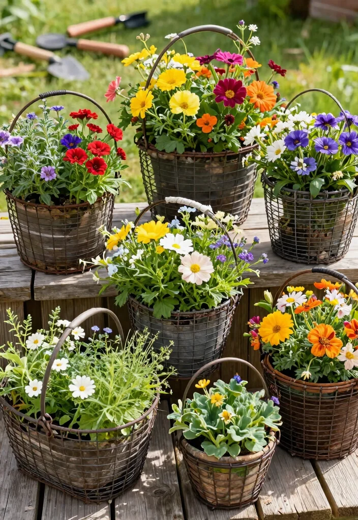 12 Easy Raised Garden Beds That Build in Under an Hour - 3. Wire Basket Planter 1