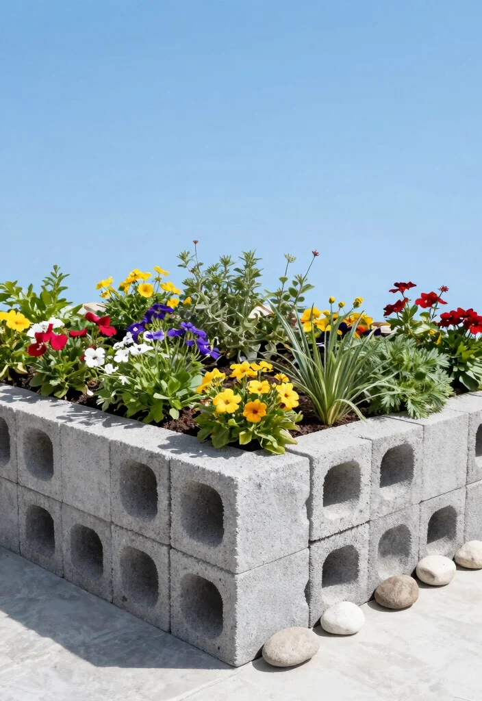 12 Easy Raised Garden Beds That Build in Under an Hour - 4. Cinder Block Garden 1