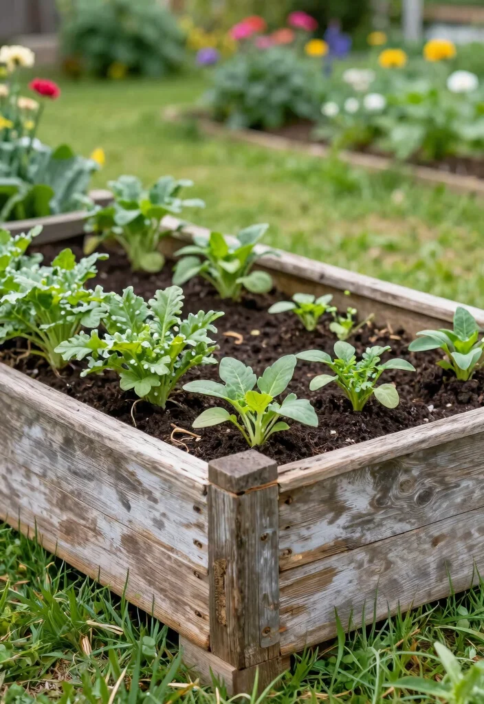 12 Easy Raised Garden Beds That Build in Under an Hour - 6. Reclaimed Wood Garden Bed 1