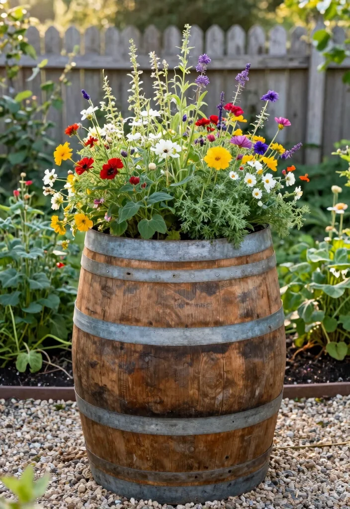 12 Easy Raised Garden Beds That Build in Under an Hour - 8. Wine Barrel Garden Bed 1