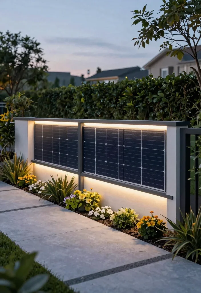 12 Fence Lighting Ideas That Install Without Drilling or Wiring - 10. Solar-Integrated Fence Panels 1