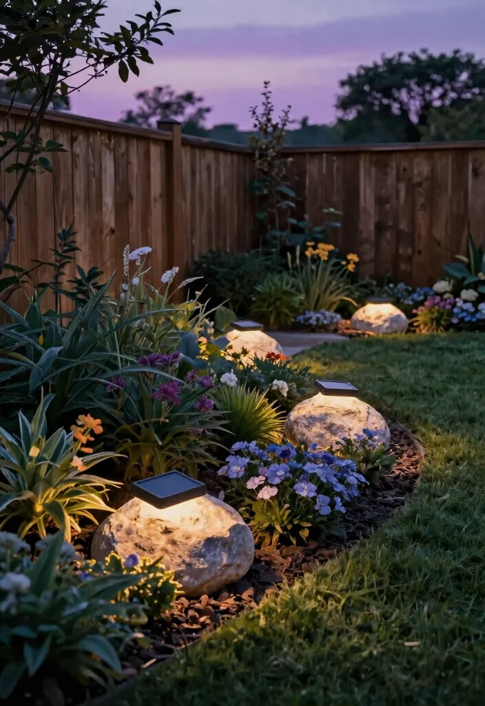 12 Fence Lighting Ideas That Install Without Drilling or Wiring - 12. Solar Rock Lights 1