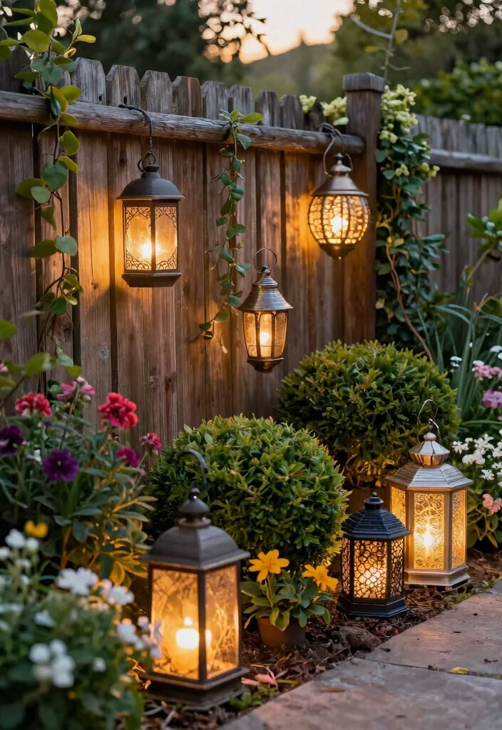 12 Fence Lighting Ideas That Install Without Drilling or Wiring - 2. Solar Lanterns 1
