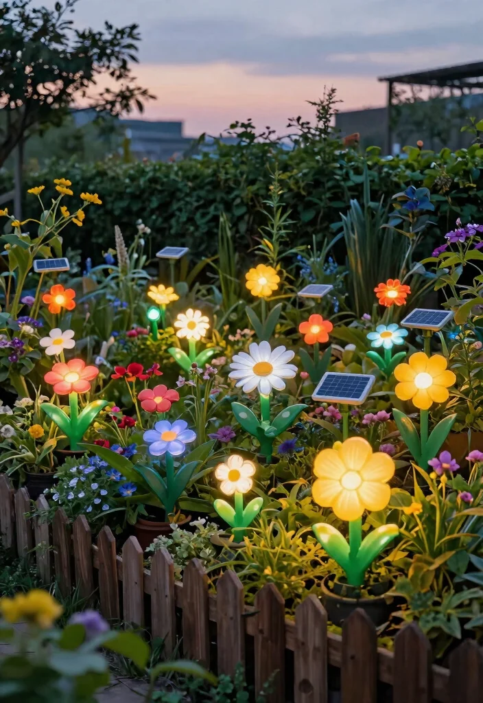 12 Fence Lighting Ideas That Install Without Drilling or Wiring - 5. Decorative Solar Stake Lights 1
