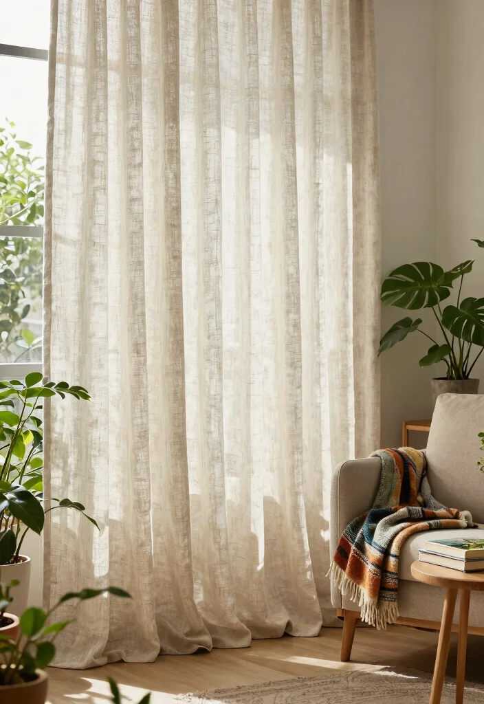 12 Floor to Ceiling Curtains That Make Low Ceilings Look Higher - 1. Light Linen Layers 1