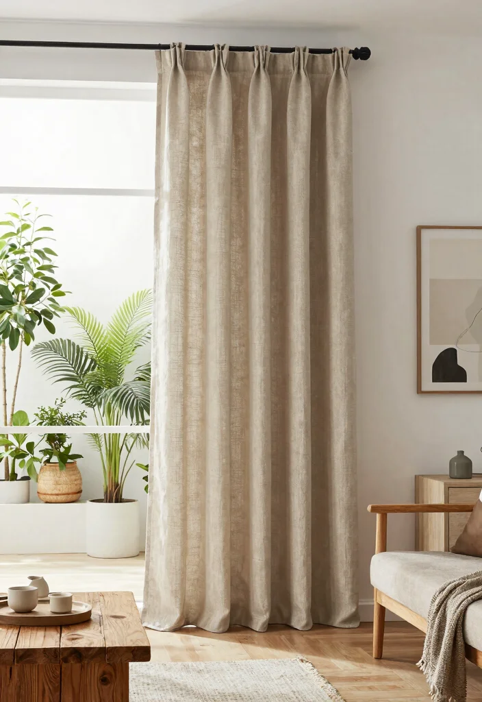 12 Floor to Ceiling Curtains That Make Low Ceilings Look Higher - 12. Eco-Friendly Fabrics 1
