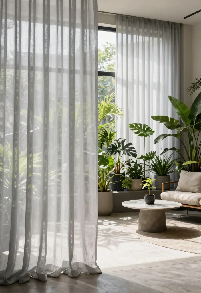 12 Floor to Ceiling Curtains That Make Low Ceilings Look Higher - 3. Sheer Elegance 1
