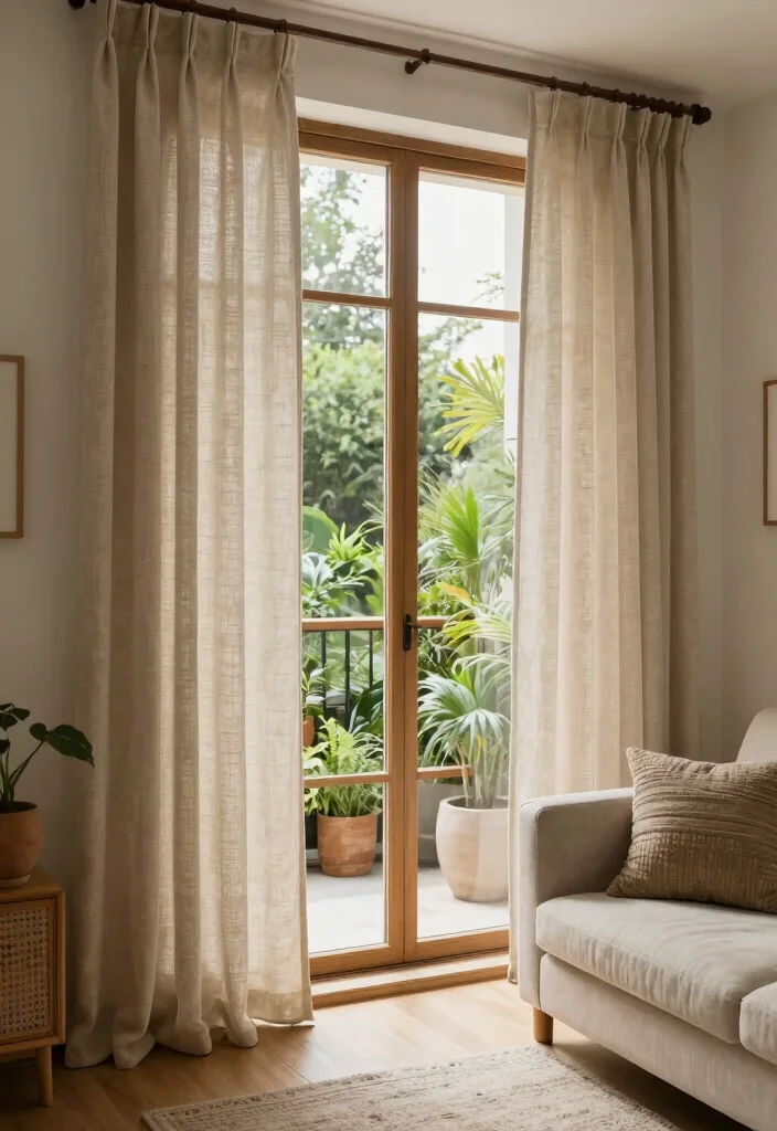 12 Floor to Ceiling Curtains That Make Low Ceilings Look Higher - 4. Natural Textures 1