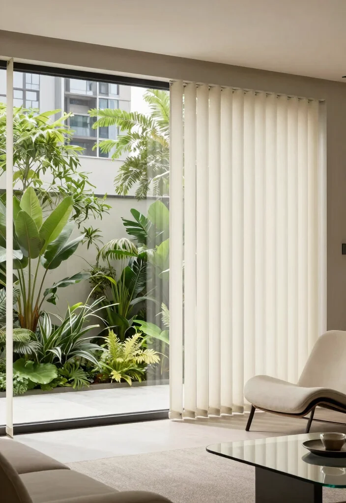 12 Floor to Ceiling Curtains That Make Low Ceilings Look Higher - 5. Vertical Blinds for Height 1