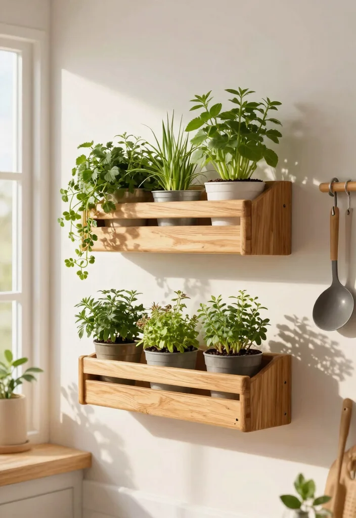 12 Herb Planter Suggestions Indoor That Fit on Tiny Kitchen Counters - 1. Wall-Mounted Planter Racks 1