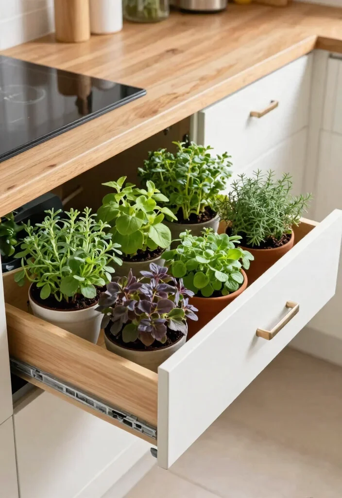 12 Herb Planter Suggestions Indoor That Fit on Tiny Kitchen Counters - 10. Creative Use of Drawer Space 1