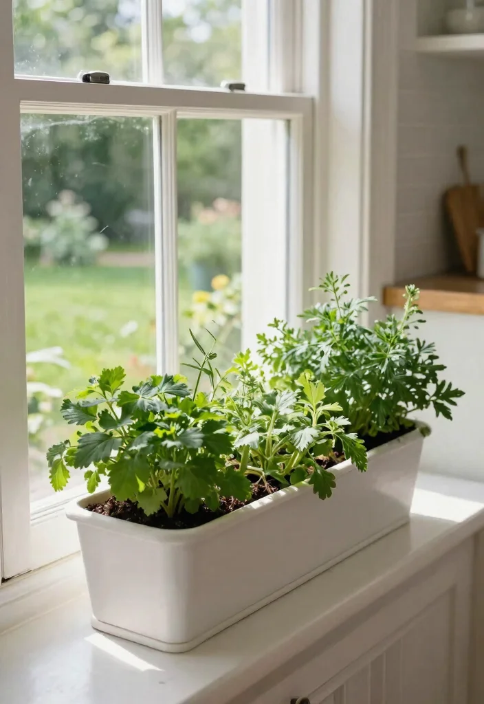12 Herb Planter Suggestions Indoor That Fit on Tiny Kitchen Counters - 4. Narrow Window Boxes 1