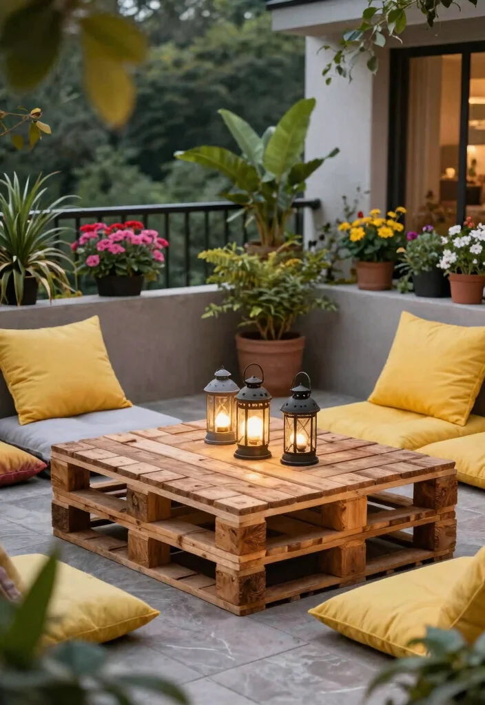 12 Pallet Table Outdoor Ideas That Hold Up Through Rain - 2. Compact Coffee Table 1