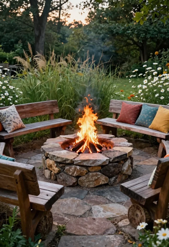 12 Rustic Backyard Fire Pit Ideas That Look High-End on a Budget - 1. DIY Stone Circle Fire Pit 1