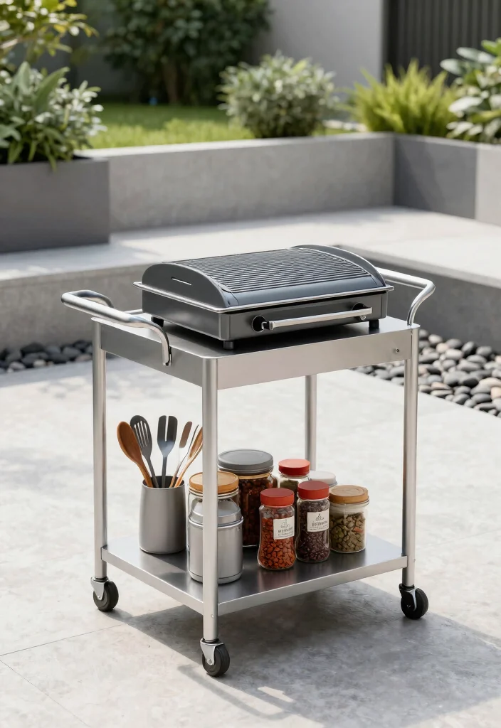 12 Small Outdoor Kitchen Ideas That Don't Need a Full Build-Out - 7. Minimalist Cooking Cart 1
