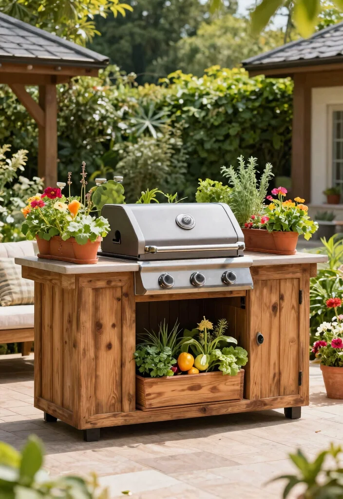 12 Small Outdoor Kitchen Ideas That Don't Need a Full Build-Out - 8. Built-in Planter Grilling Station 1